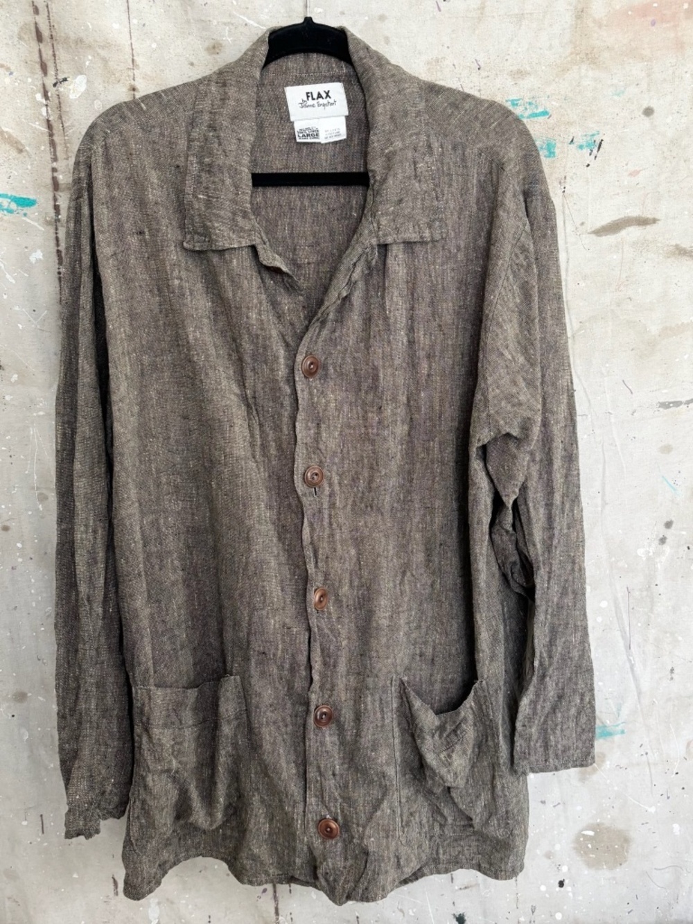 Flax Long Linen Chore Jacket